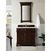 James Martin Vanities Brookfield 36in Single Vanity, Burnished Mahogany w/ 3 CM Eternal Jasmine Pearl Quartz Top 147-114-5566-3EJP